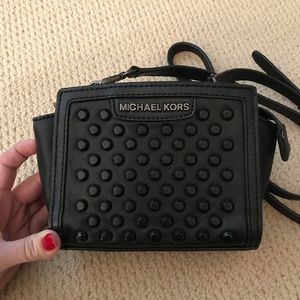 MICHAEL KORS Black Studded Small Crossbody Bag